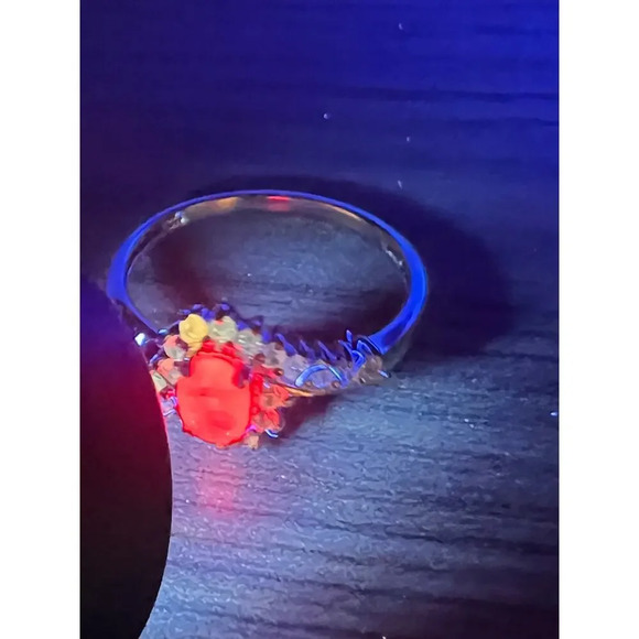 NEW Ruby and zircon ring in platinum over sterling silver size 8 - Picture 8 of 10